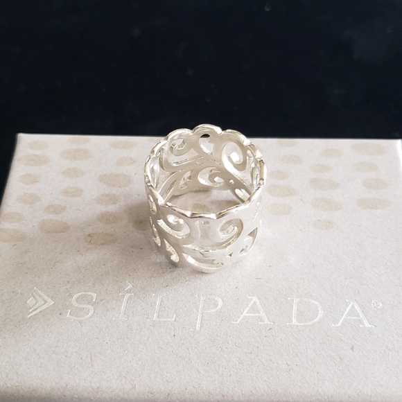 SOLD Silpada Sterling Silver Eden Wide Band Ring R3269 Size 8 - Picture 4 of 4